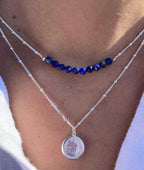 Collier chaîne et barrette de Lapis Lazuli Argent 925 - 2