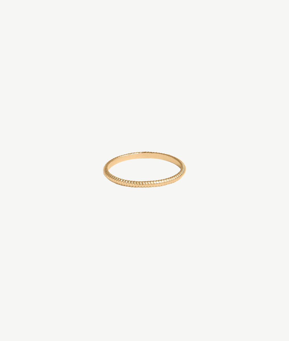 Bague fine alliance striée Plaqué or - 2