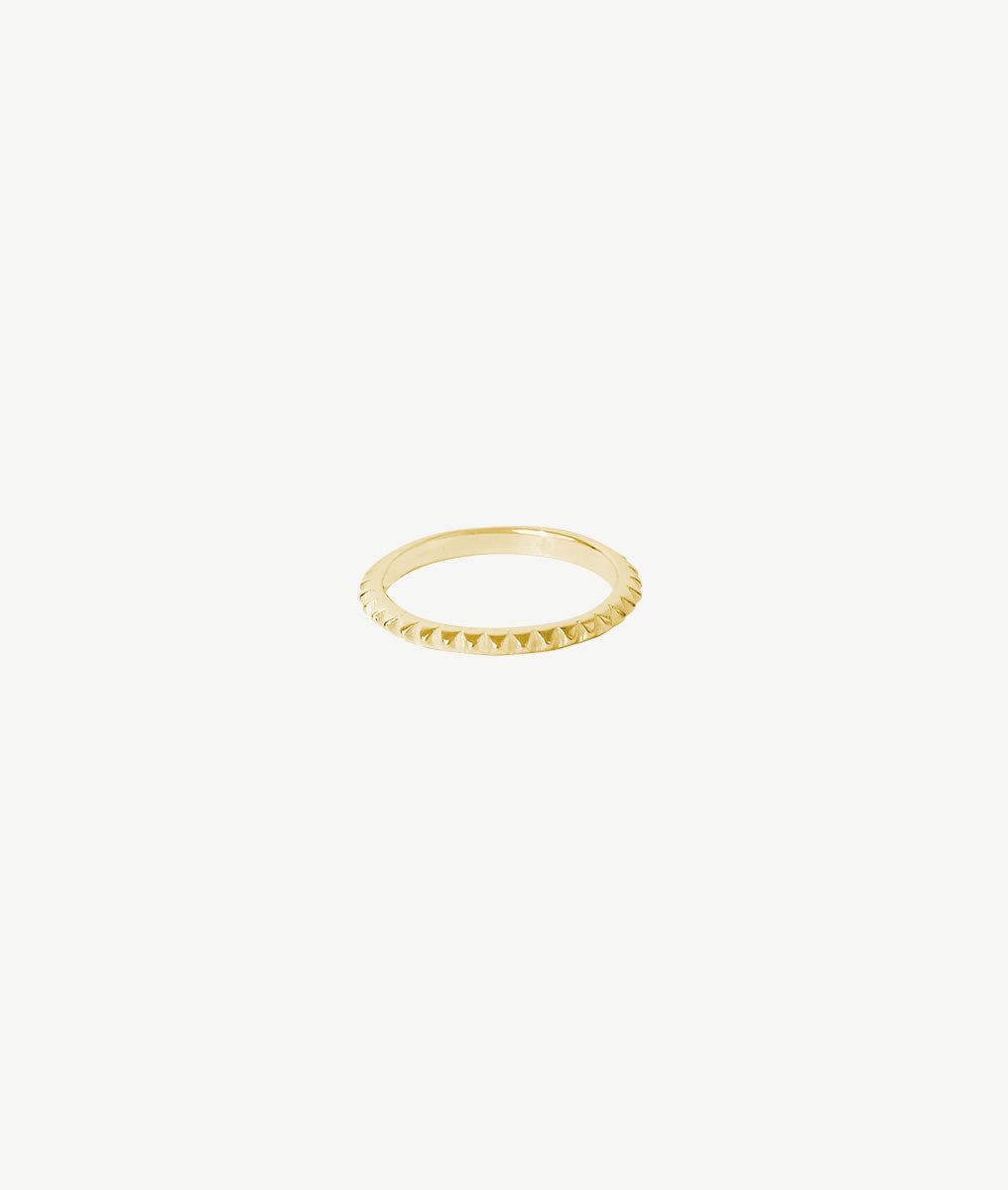 Bague fine alliance dentelée Plaqué or - 2
