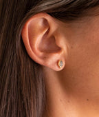 Boucles d'oreilles puces goutte Labradorite Plaqué or - 1