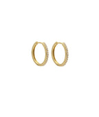 Boucles d'oreilles grandes créoles zircons Plaqué or - 2