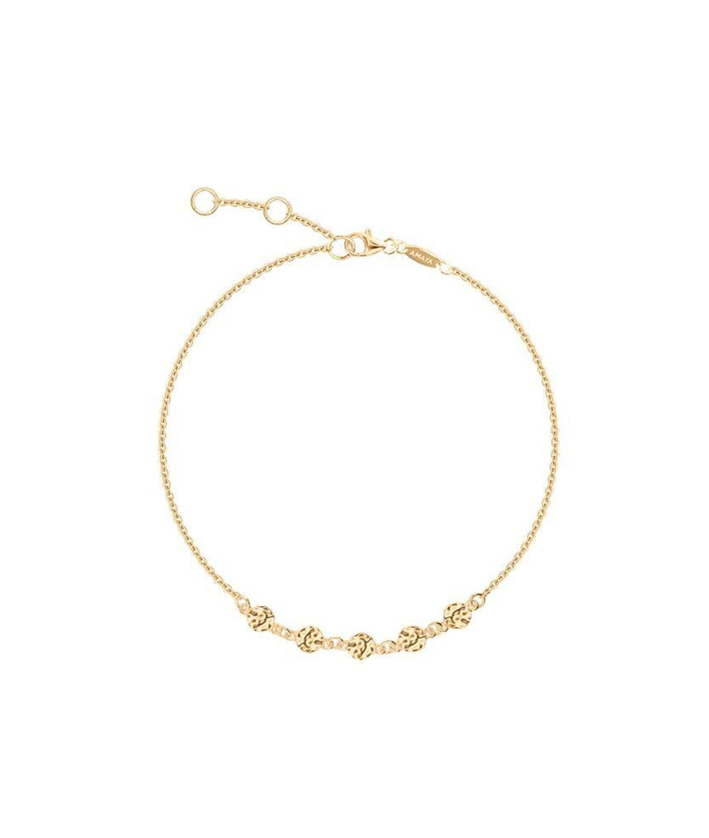Bracelet chaîne petites pastilles martelées Plaqué or - 2