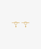 Boucles d'oreilles puces fermoir et pendentif Plaqué or - 2
