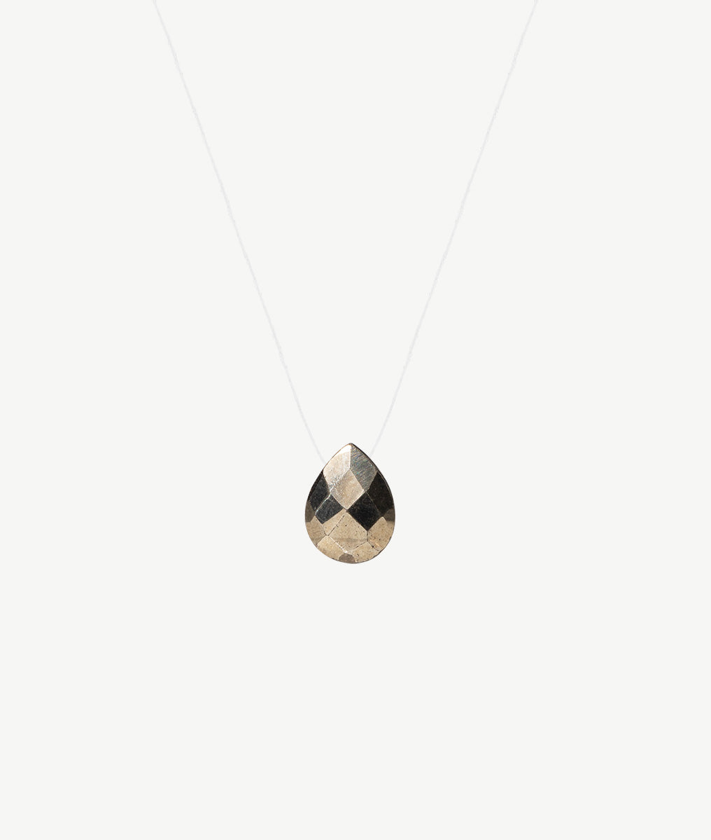 Collier goutte Pyrite Argent 925 - 2