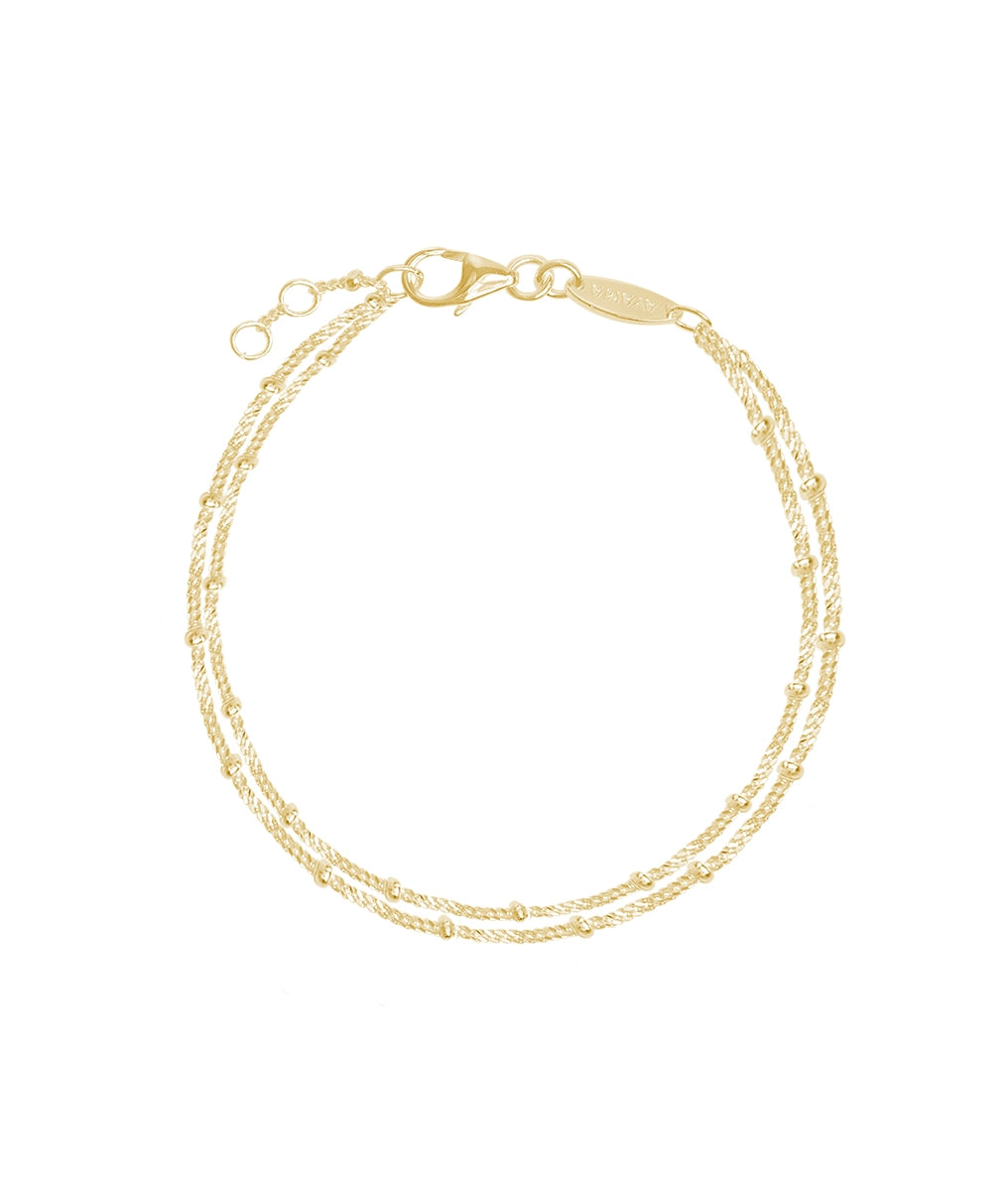 Bracelet double rang perlé Plaqué or - 2