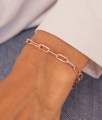 Bracelet chaîne grands maillons épais Plaqué or rose - 1