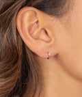 Boucles d'oreilles mini créoles facettées Plaqué or - 1