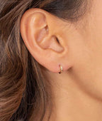 Boucles d'oreilles mini créoles facettées Plaqué or - 1
