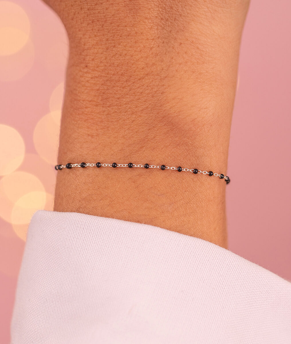 Bracelet chaînette et mini perles Argent 925 - 2
