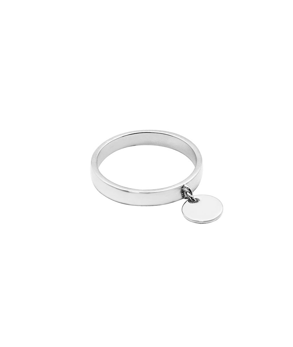 Bague fine médaille suspendue Argent 925 - 2