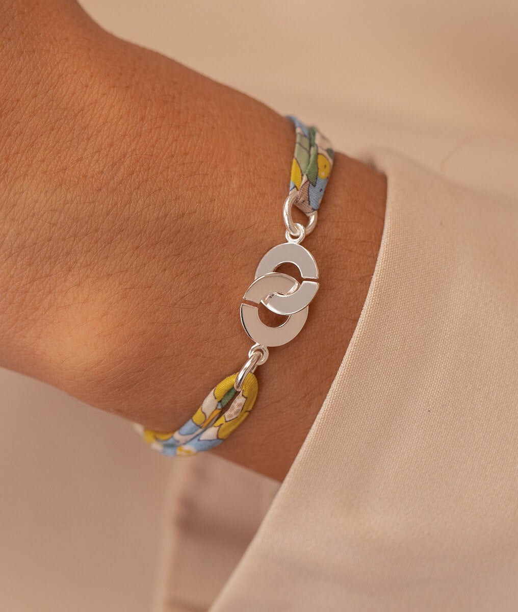 Bracelet liberty et petits anneaux entrelacés Argent 925 - 1