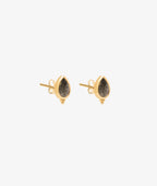 Boucles d'oreilles puces goutte Labradorite Plaqué or - 2