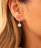 Boucles d'oreilles créoles et Pierre de Lune Argent 925 - 1