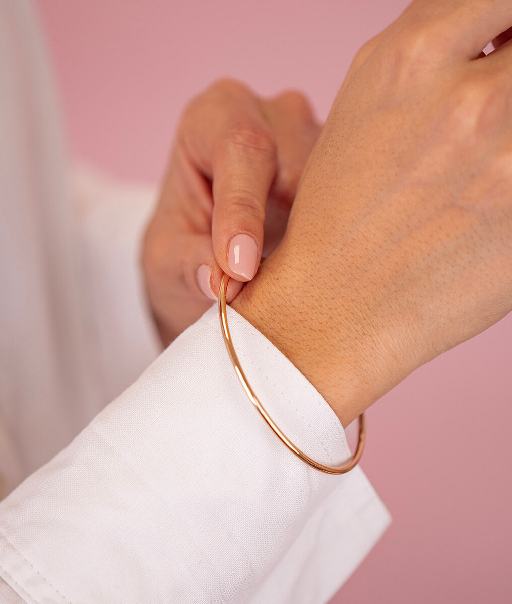 Bracelet jonc fin Plaqué or - 1