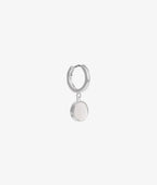 Boucle d'oreille créole et nacre blanche [à l'unité] Argent 925 - 2