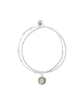 Bracelet perles deux rangs et pampille Argent 925 - 1