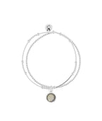 Bracelet perles deux rangs et pampille Argent 925 - 1