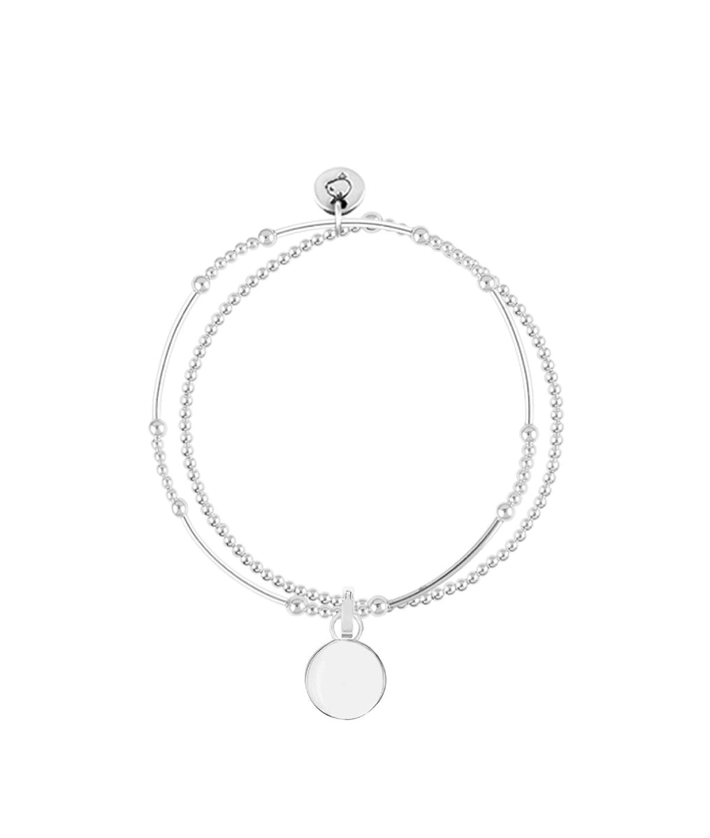 Bracelet perles deux rangs et pampille Argent 925 - 2