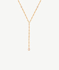 Collier chaîne cravate et goutte Plaqué or - 1