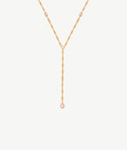 Collier chaîne cravate et goutte Plaqué or - 1