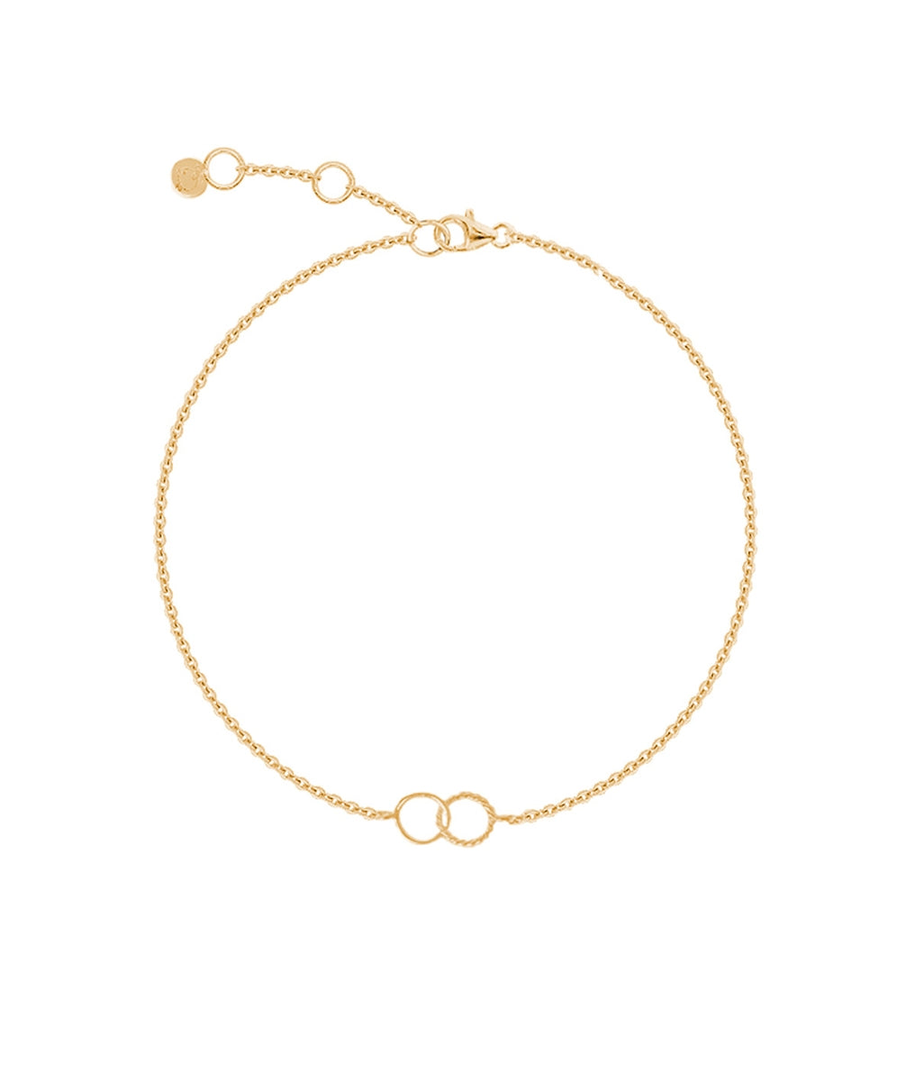 Bracelet chaîne petits anneaux striés entrelacés Plaqué or - 2