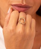 Bague anneau épais Plaqué or - 1