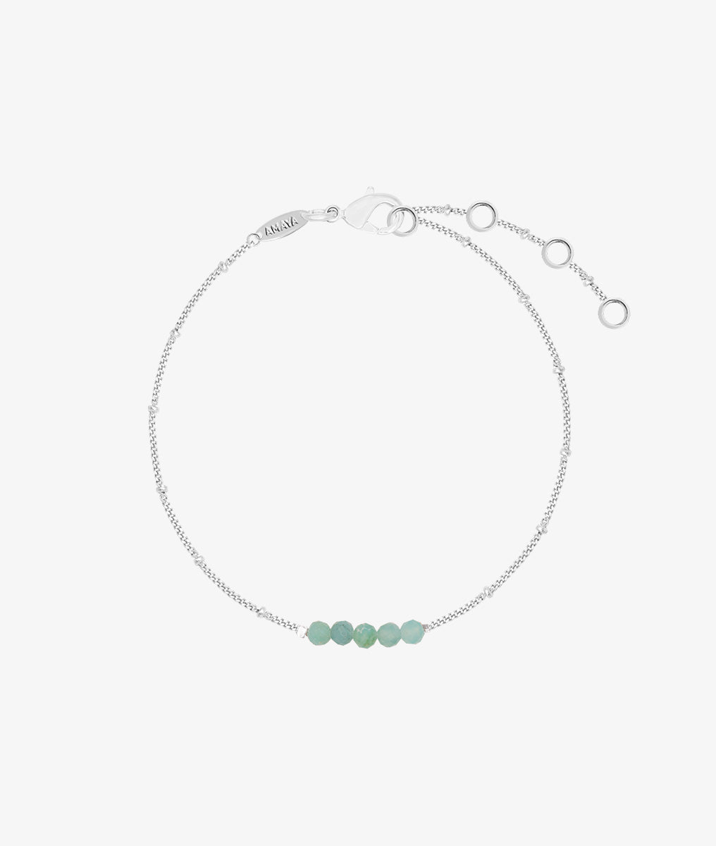 Bracelet chaîne et barrette d'Amazonite Argent 925 - 2