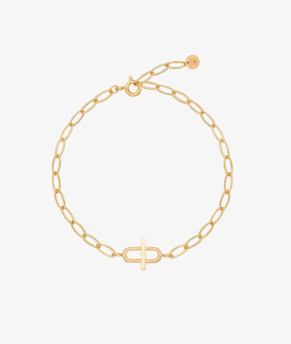 Bracelet chaîne grands maillons et fermoir Plaqué or - 2