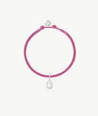 Bracelet cordon et pendentif goutte zircon Argent 925 - 2