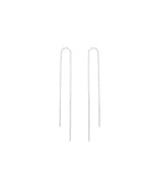 Boucles d'oreilles double tiges asymétriques sur chaîne Argent 925 - 2