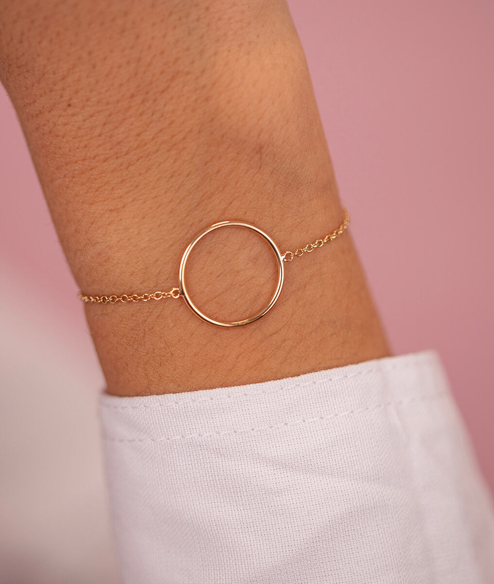 Bracelet chaîne petit anneau Plaqué or - 1