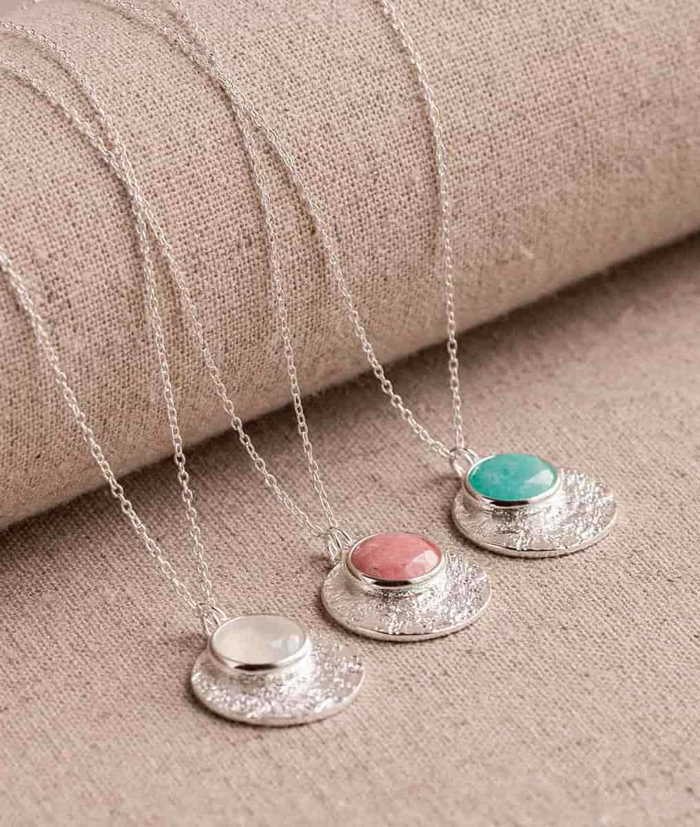Collier chaîne Maya et Rhodonite Argent 925 - 2