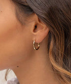 Boucles d'oreilles grandes créoles lisses Plaqué or - 1