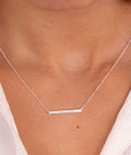 Collier chaîne et barrette texturée Argent 925 - 1