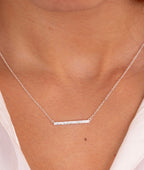 Collier chaîne et barrette texturée Argent 925 - 1