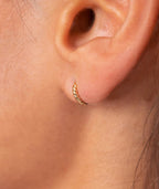 Boucles d'oreilles mini créoles torsadées Plaqué or - 1
