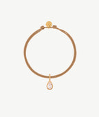 Bracelet cordon et pendentif goutte zircon Plaqué or - 2