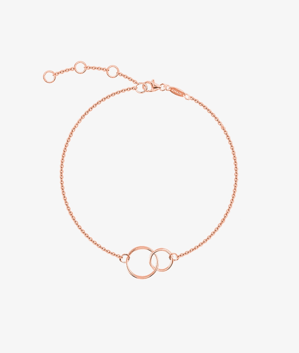 Bracelet chaîne anneaux fins entrelacés Plaqué or rose - 2
