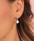 Boucle d'oreille créole et nacre blanche [à l'unité] Argent 925 - 1