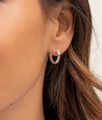 Boucles d'oreilles créoles lisses Argent 925 - 1