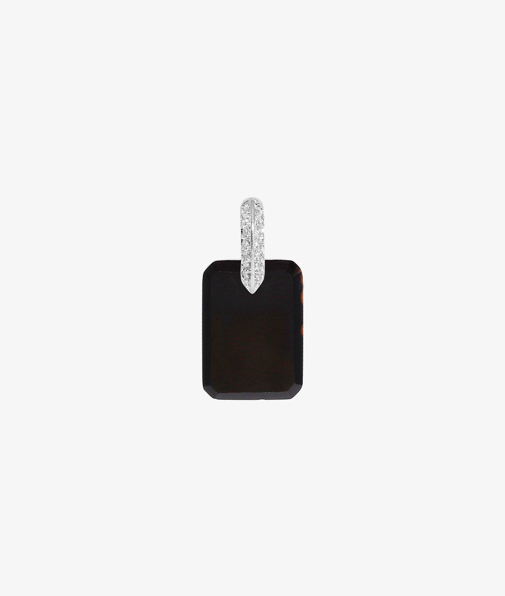 Médaille rectangle et zircons Argent 925 - 1