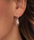 Boucles d'oreilles créoles et scarabée Argent 925 - 1
