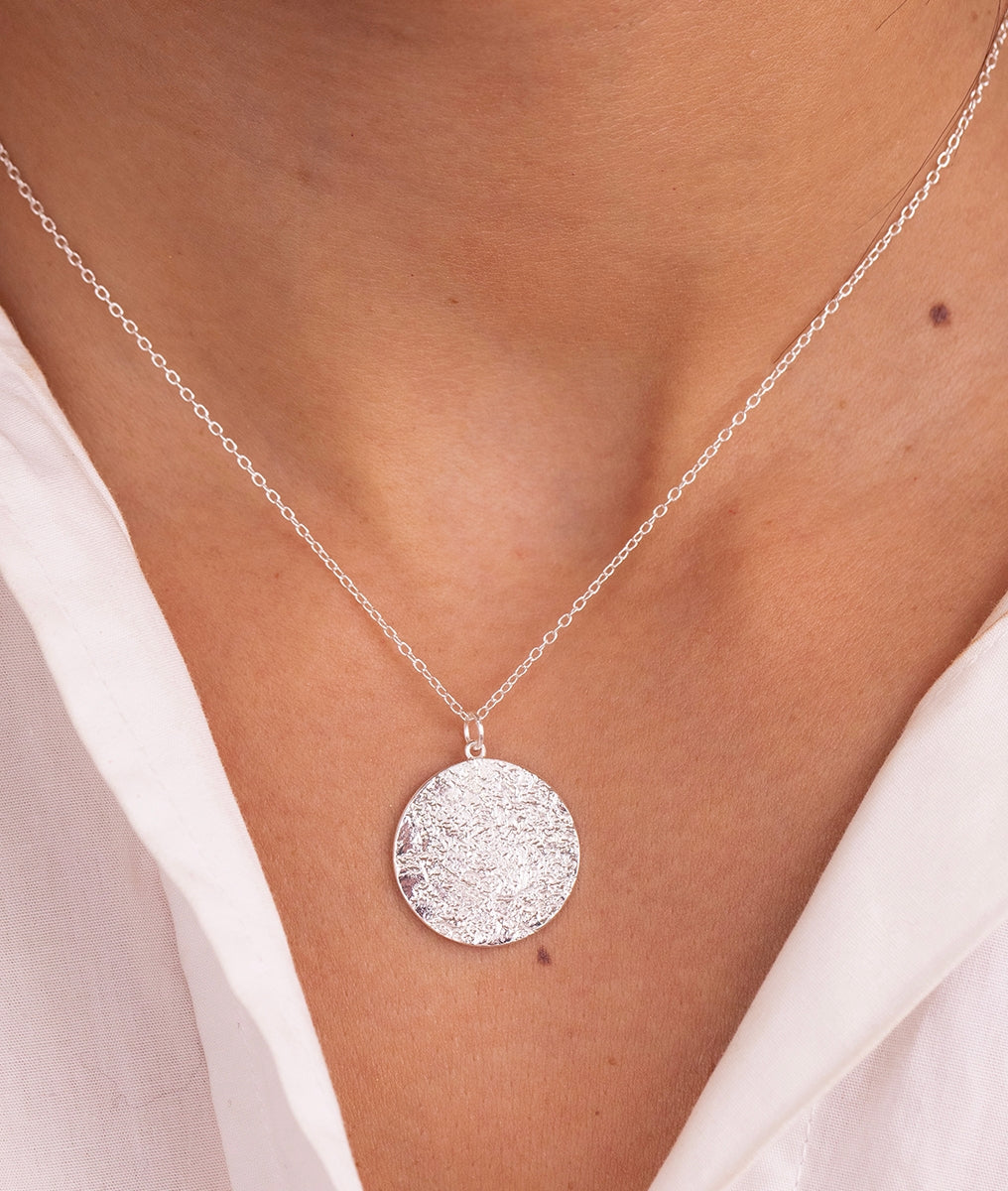 Collier chaîne grande médaille Maya Argent 925 - 1