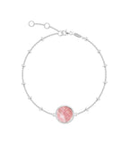 Bracelet chaîne perlée pastille Rhodonite Argent 925 - 2