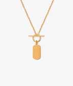 Collier chaîne fermoir et médaille ovale Plaqué or - 2