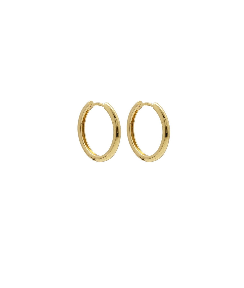 Boucles d'oreilles grandes créoles lisses Plaqué or - 2