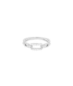 Bague rectangles entrelacés et zircons Argent 925 - 2