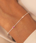 Bracelet chaîne zircons arc-en-ciel Argent 925 - 1