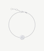 Bracelet chaînette et pastille texturée Argent 925 - 2