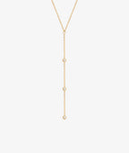 Collier chaîne de dos trois zircons pendants Plaqué or - 2